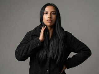 girl fingering bald pussy AdaharaBanks